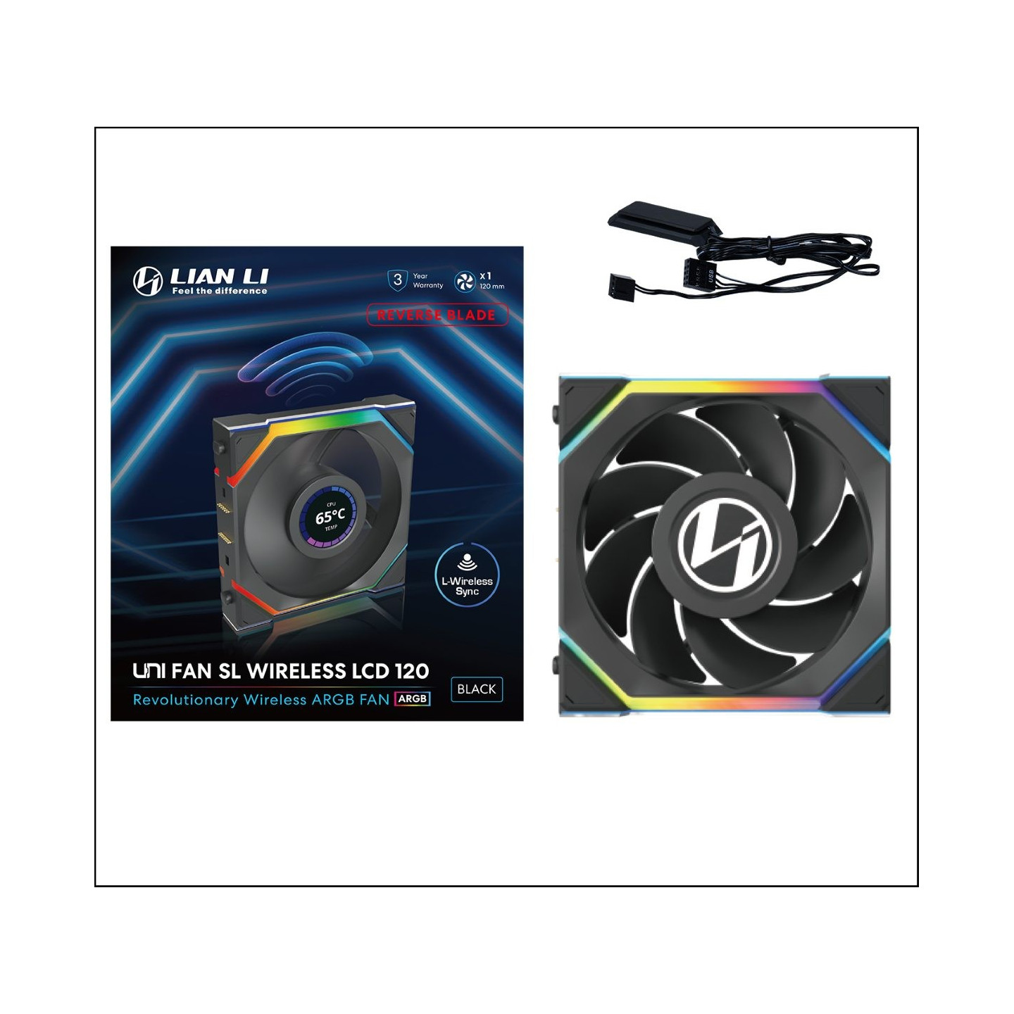 Lian Li UNI FAN SL Wireless LCD 120 Black - 12SLLCD1W1B (Boxed) — Buy in Cyprus with Fast Delivery