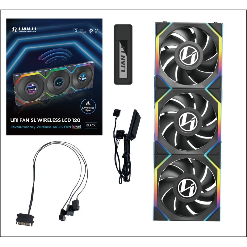 Buy UNIFAN SL Wireless LCD 120 - UNIFAN SL - 3x120mm Black Case Fans with Wirele... in Cyprus, Nicosia, Limassol, Larnaka, Pafos