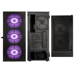 Kolink Observatory HF Plus Mesh ARGB Midi Tower Case Black with 6x ARGB PWM Fans (5x140mm 1x120mm) - 5999094006461 (Boxed)