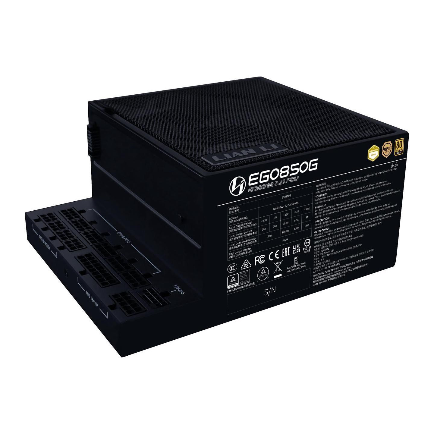 Lian Li Edge 850W PSU - 80+ Gold Fully Modular ATX Black (Boxed) — Buy in Cyprus with Fast Delivery