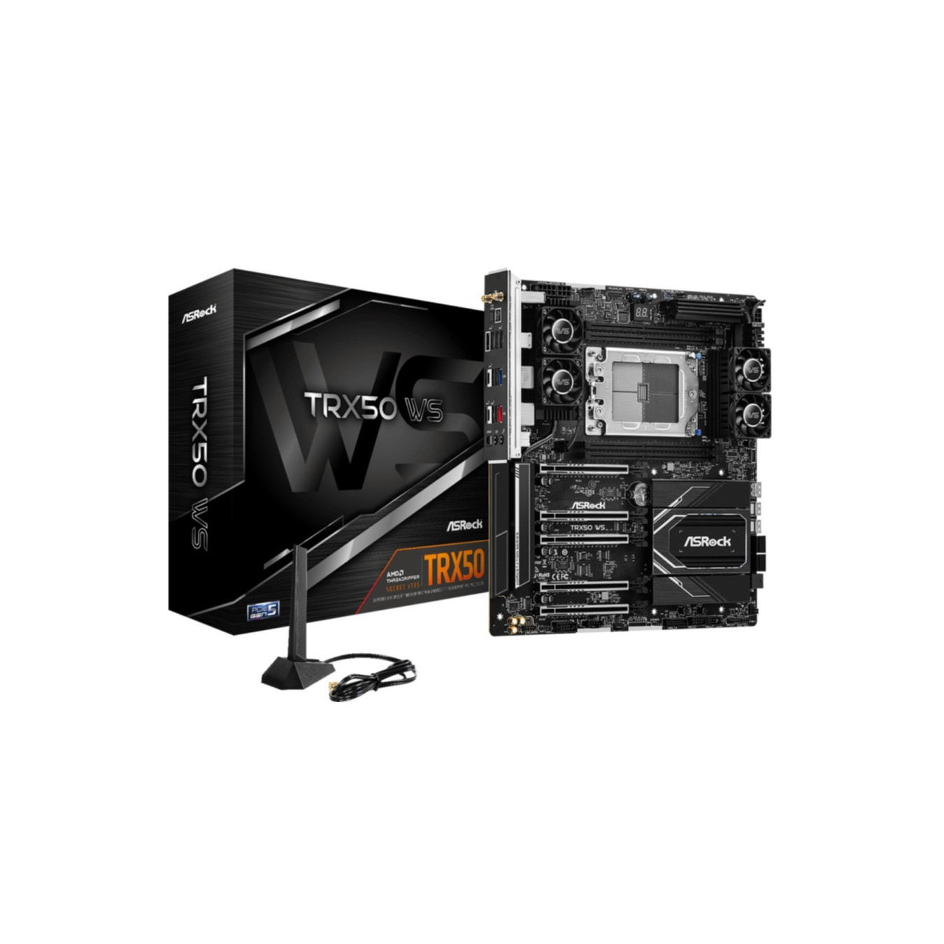 ASRock TRX50 WS - sTR5 E-ATX Workstation Motherboard - TRX50 Chipset, 18+3+3 Power Phases, 20K Capacitors