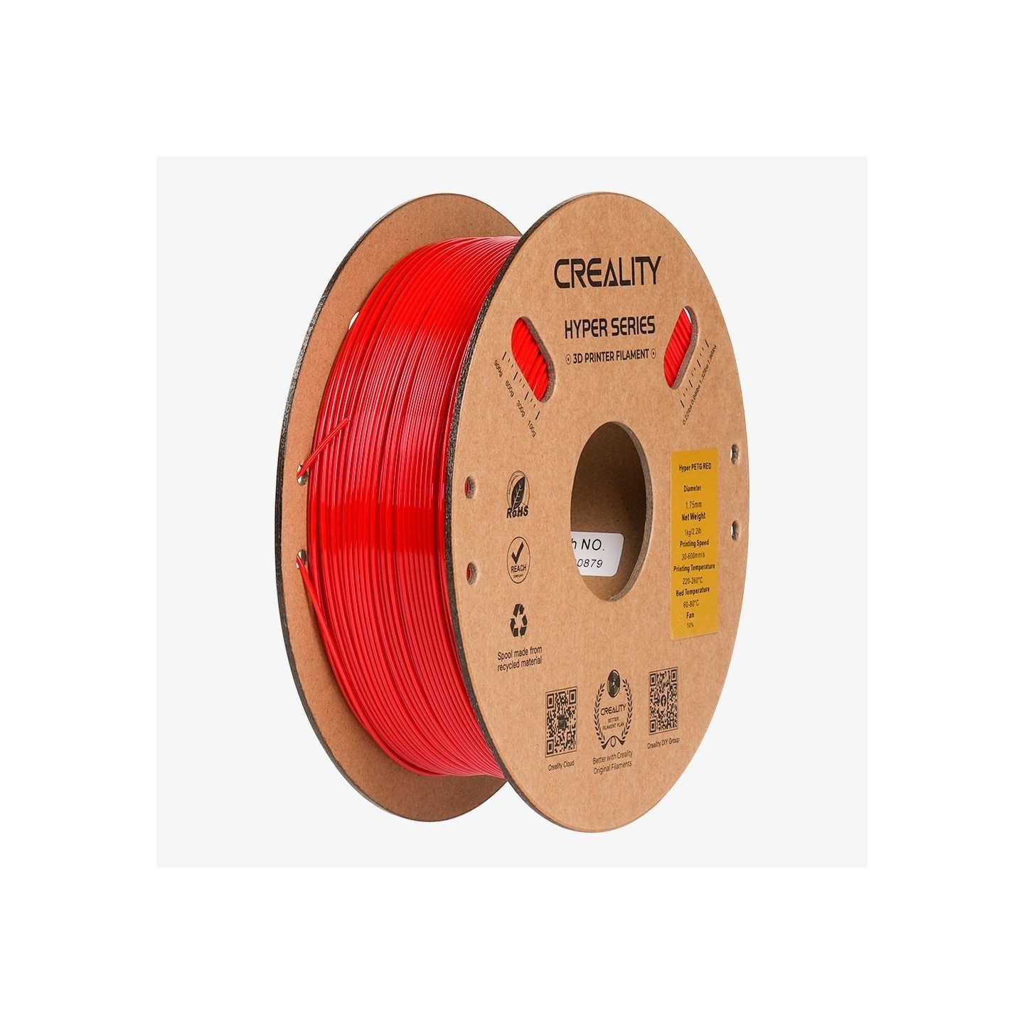 Creality Hyper-PETG Filament - PETG, Red, 1 kg, 1.78 mm, Fast print, UV resistant — Buy in Cyprus with Fast Delivery