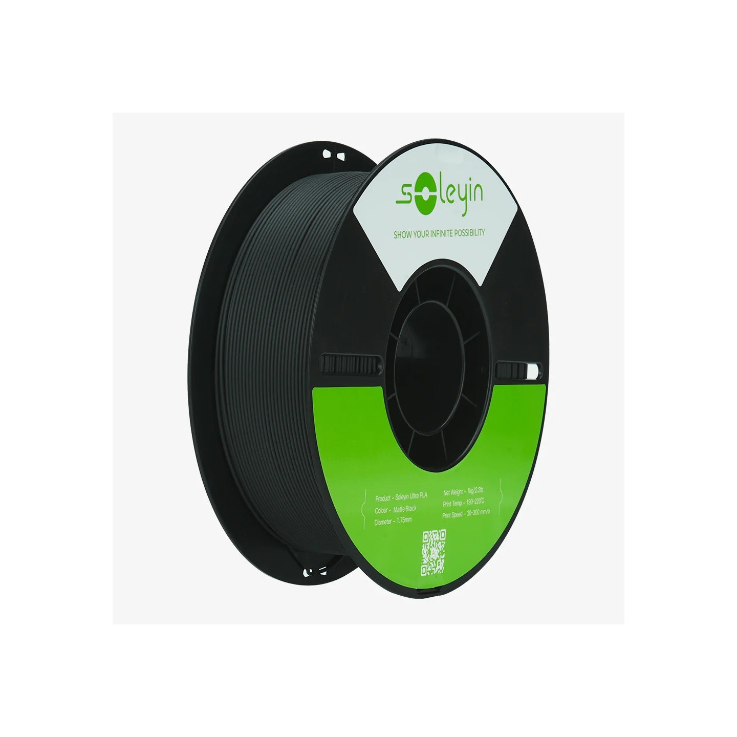 Creality Soleyin Ultra PLA Filament Matte Black - 1 kg Spool - 1.75 mm (Matte Black, PLA, 1 kg, 1.75 mm)