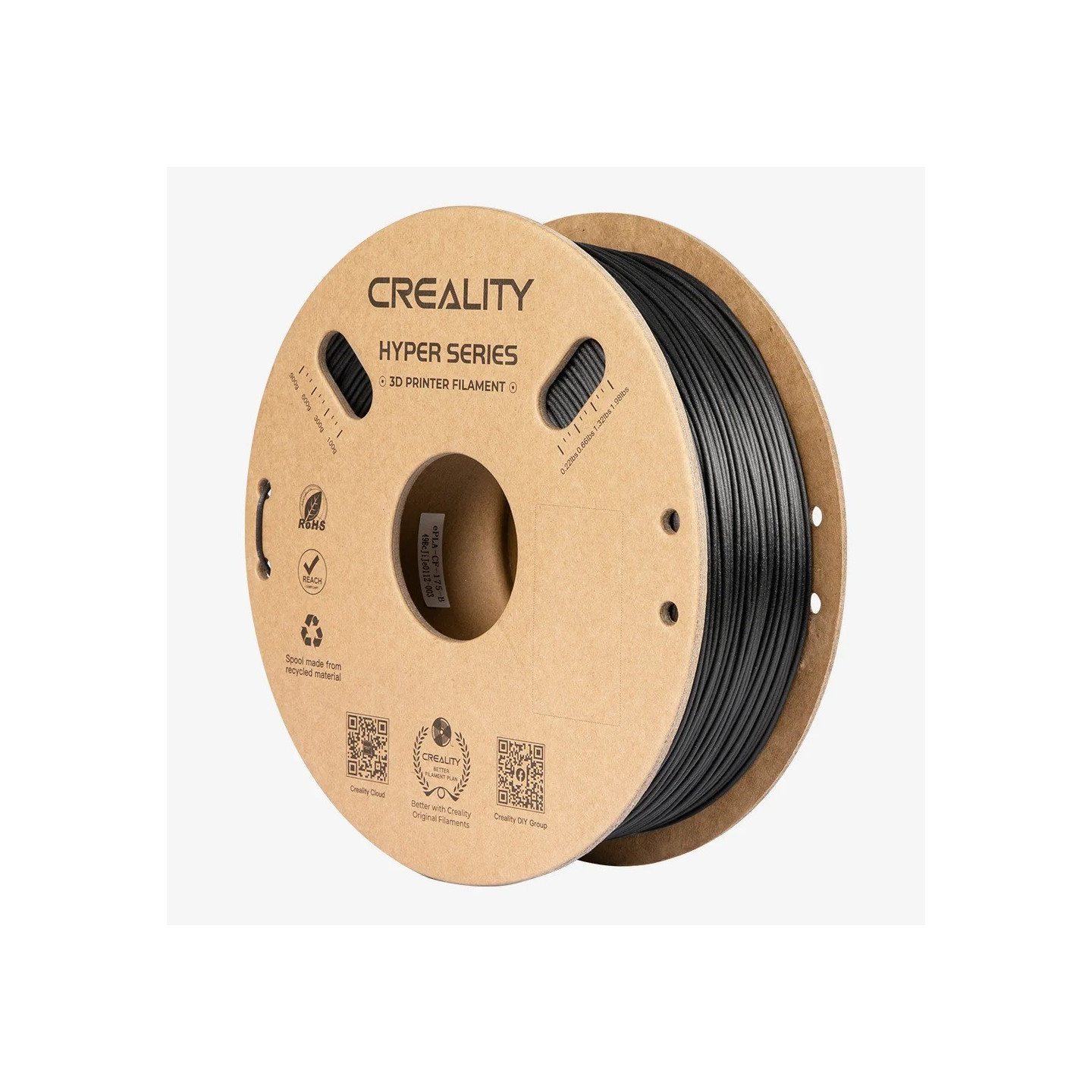 Creality Hyper PLA-CF Black Carbon Fiber 3D Printer Filament - 1.75mm (Color: Black) — Buy in Cyprus with Fast Delivery