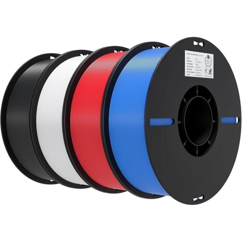 Creality EN-PLA Value Pack 4kg - 3301010474 - 1.75mm PLA filament Multi-color (Black, White, Red, Blue)