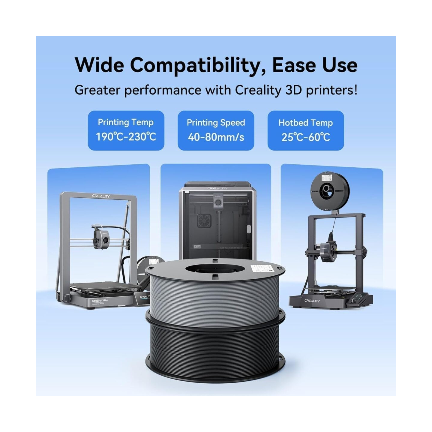 Creality EN-PLA Value Pack 4kg - 3301010474 - 1.75mm PLA filament Multi-color (Black, White, Red, Blue)