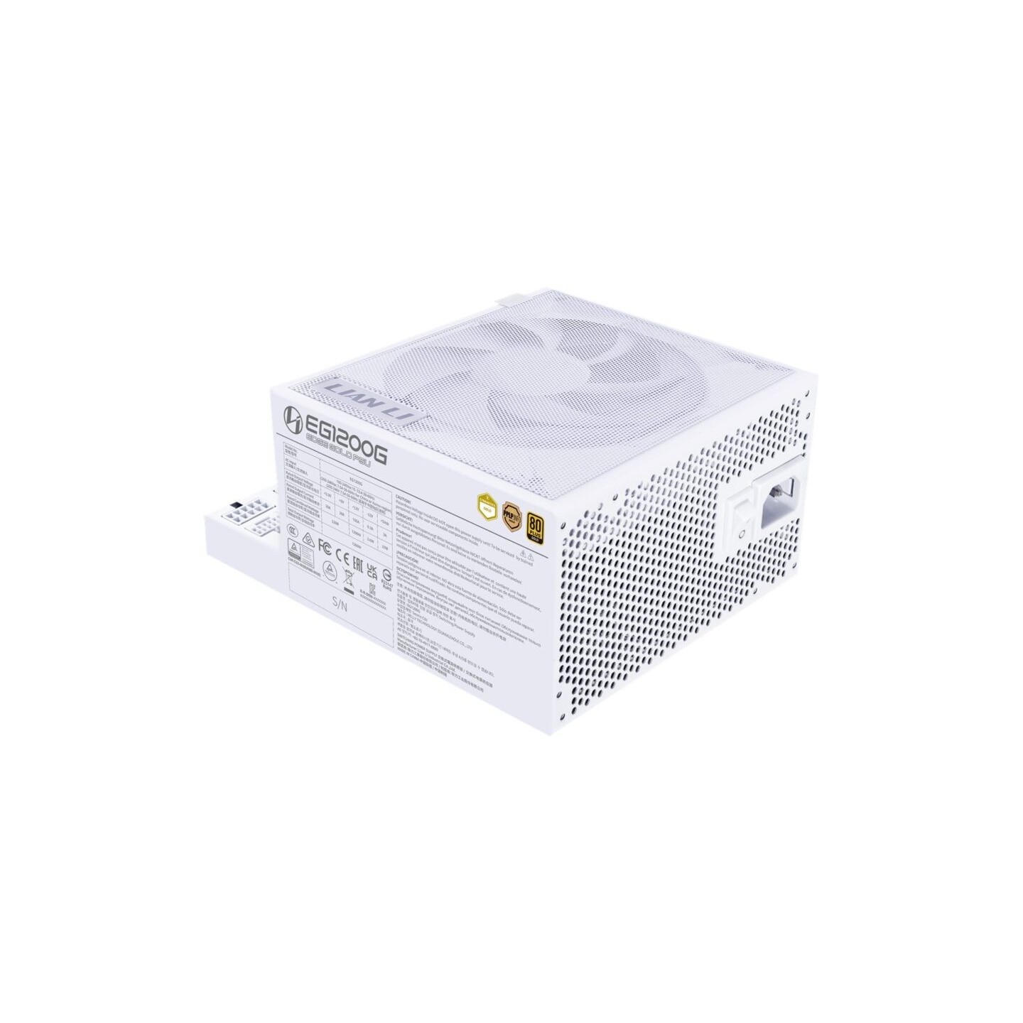 Lian Li EDGE GOLD 1200W 80 Plus Gold Fully Modular ATX PSU White - ATX 3.1 Compatible (G9P.EG1200G.WH0)