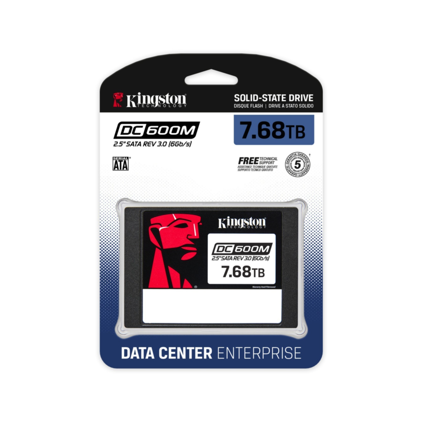 Kingston DC600M SEDC600M - Enterprise Data Center SSD - 7.68TB, 2.5in SATA III 6Gb/s, 3D TLC, Power-Loss Protection