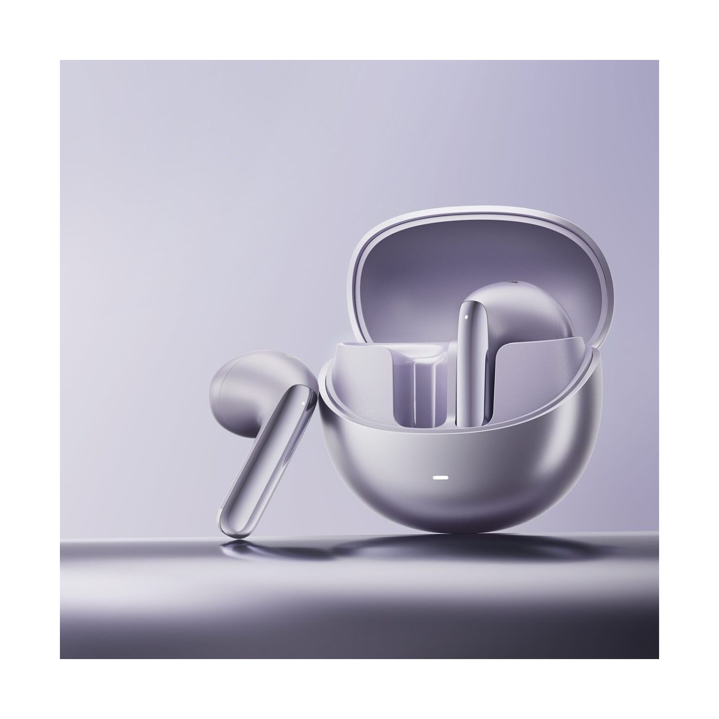 QCY AilyBuds Pro Semi-Ear ANC TWS Purple - True Wireless, LDAC, 6 Mic AI Noise Cancel, Multi-Point