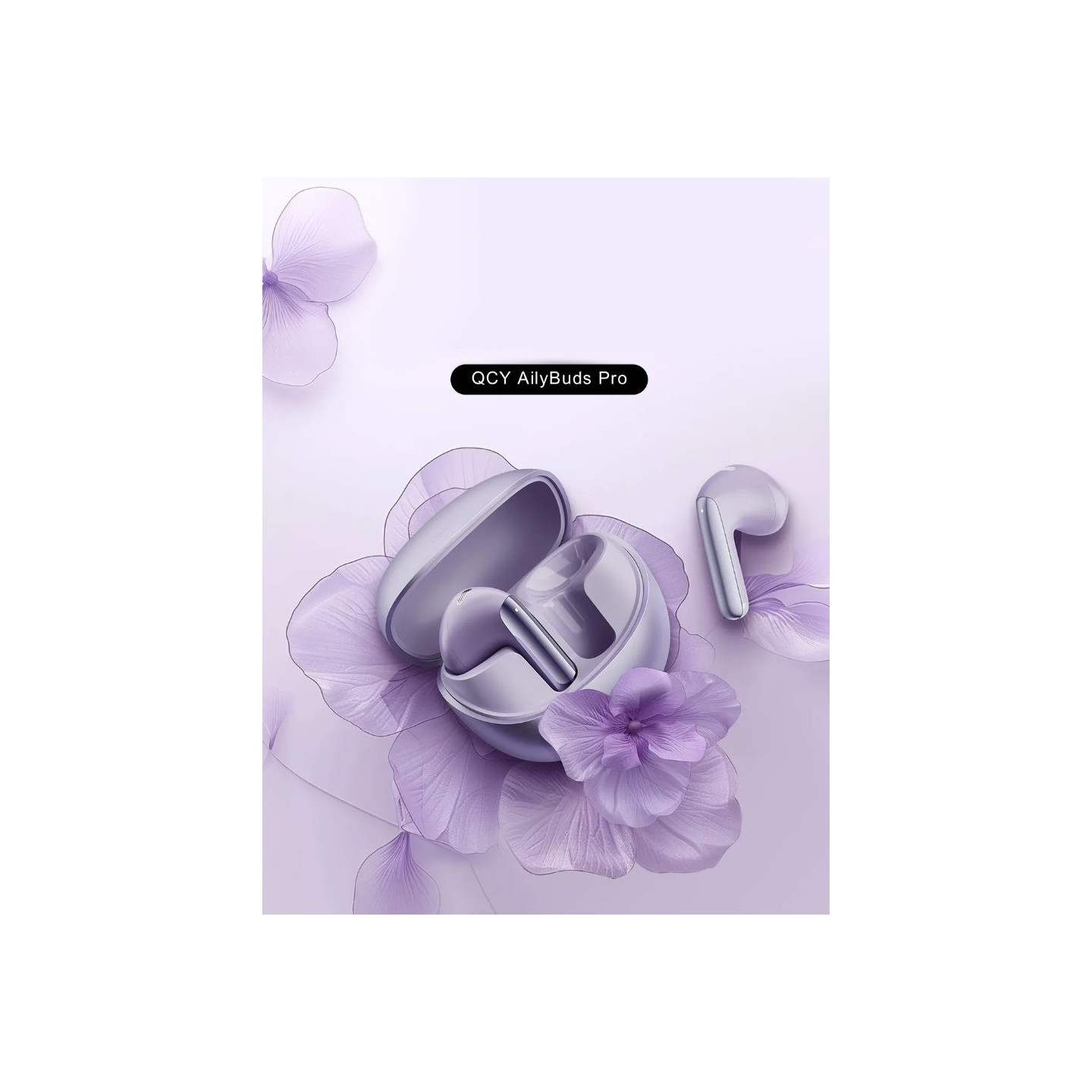 QCY AilyBuds Pro Semi-Ear ANC TWS Purple - True Wireless, LDAC, 6 Mic AI Noise Cancel, Multi-Point