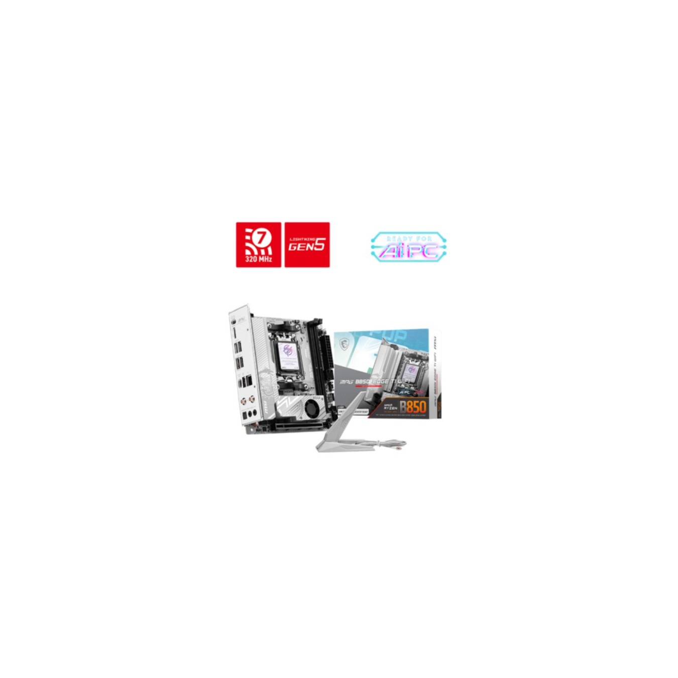 MSI MPG B850I EDGE TI WIFI - AM5 Mini-ITX Motherboard, DDR5, 128GB Max, Wi-Fi, RGB, 2x M.2, 2.5Gb LAN