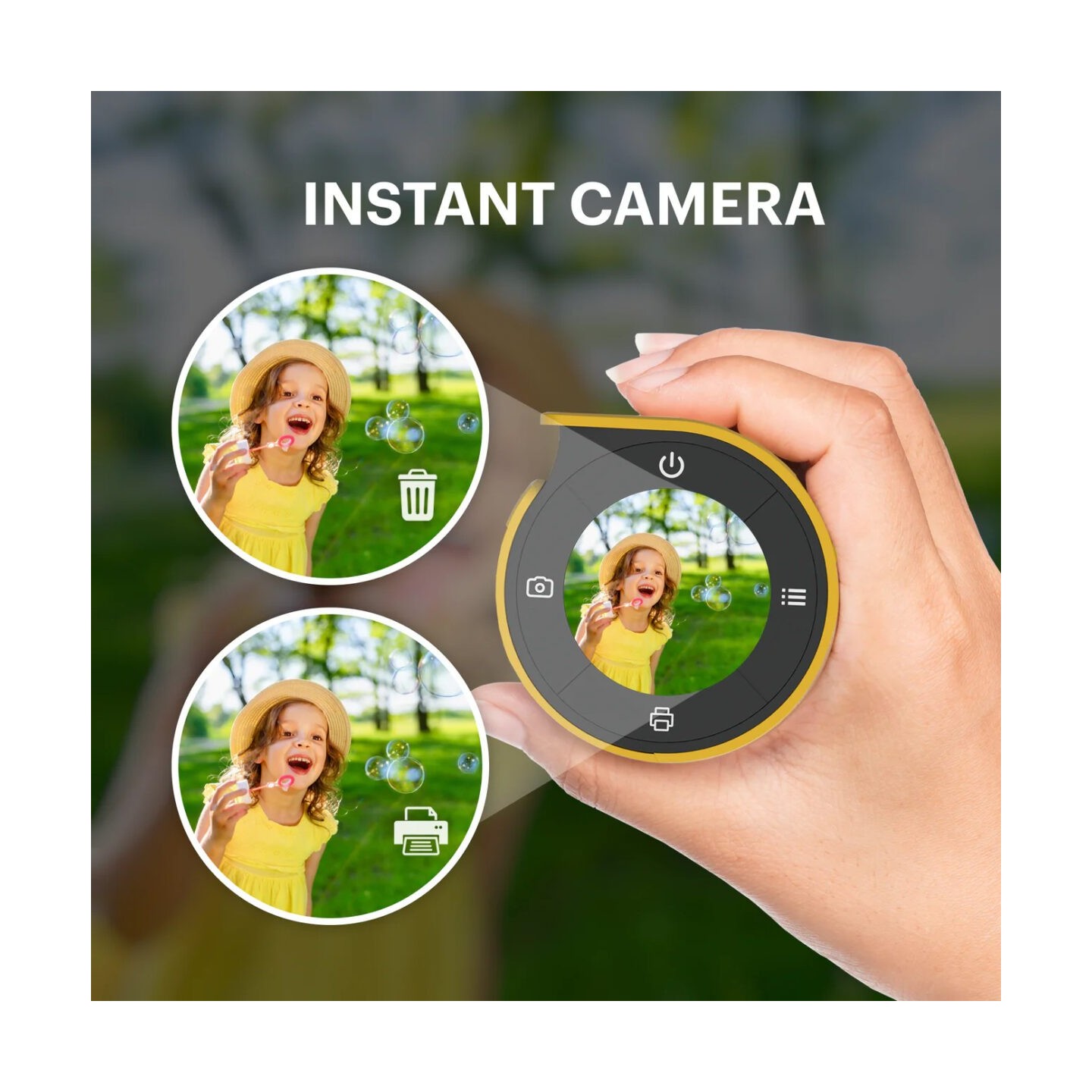 Kodak Memo Shot ERA - ERA - 2-in-1 Instant Camera and Photo Label Printer, Yellow (Includes 1 Roll)