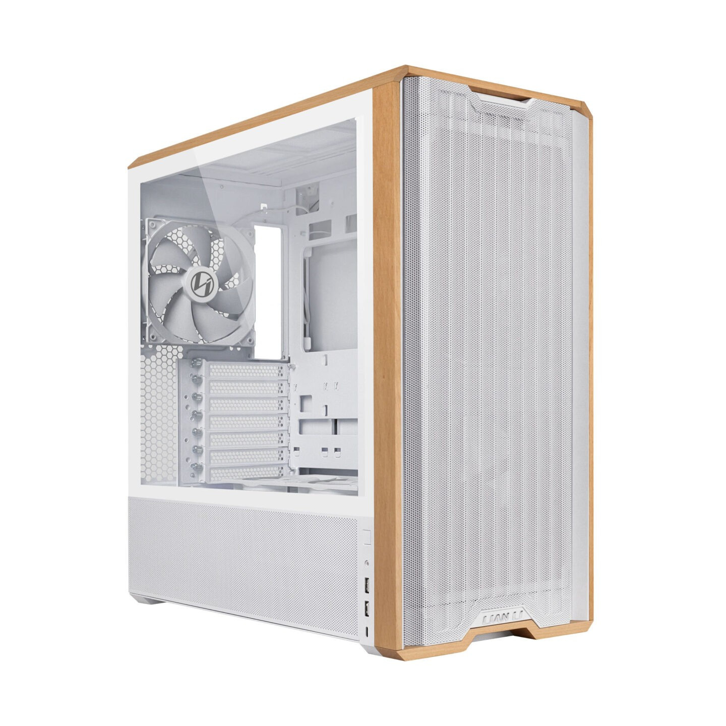 Lian Li LANCOOL 217 White - Mid-Tower ATX PC Case, 5 PWM Fans, Wood Accent (LAN217.WH) — Buy in Cyprus with Fast Delivery