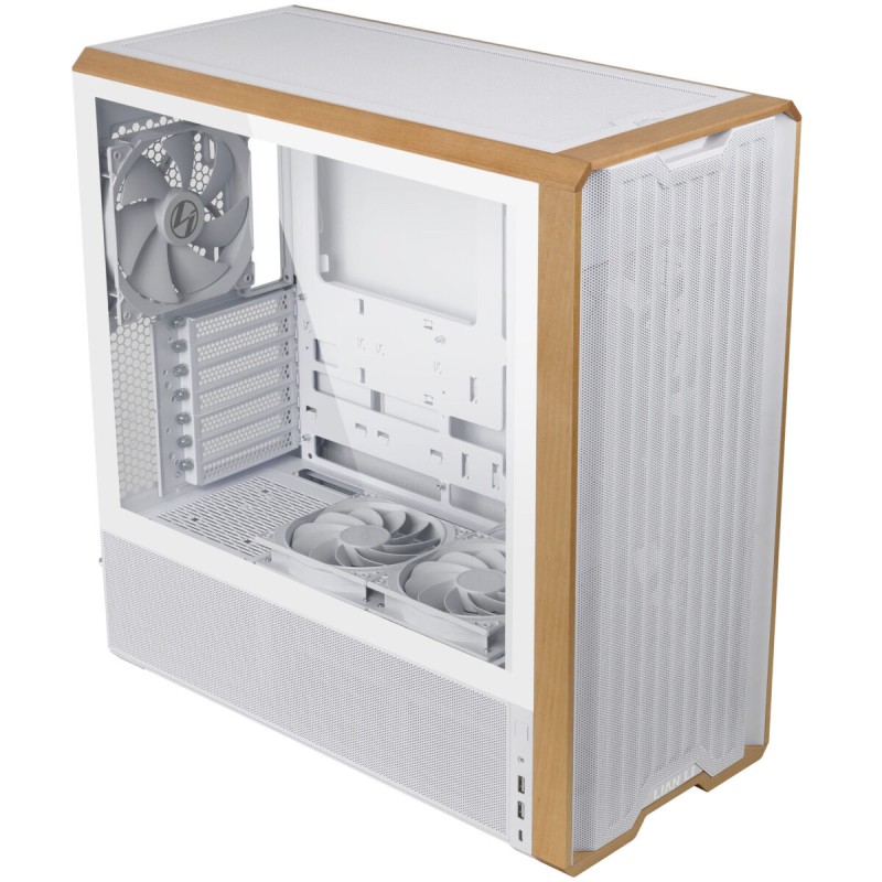 Lian Li LANCOOL 217 White - Mid-Tower ATX PC Case, 5 PWM Fans, Wood Accent (LAN217.WH) — Buy in Cyprus with Fast Delivery