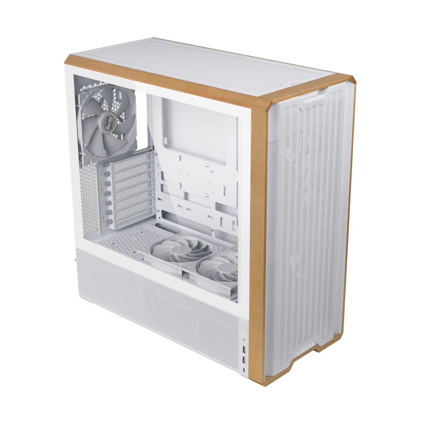 Lian Li LANCOOL 217 White - Mid-Tower ATX PC Case, 5 PWM Fans, Wood Accent (LAN217.WH) — Buy in Cyprus with Fast Delivery