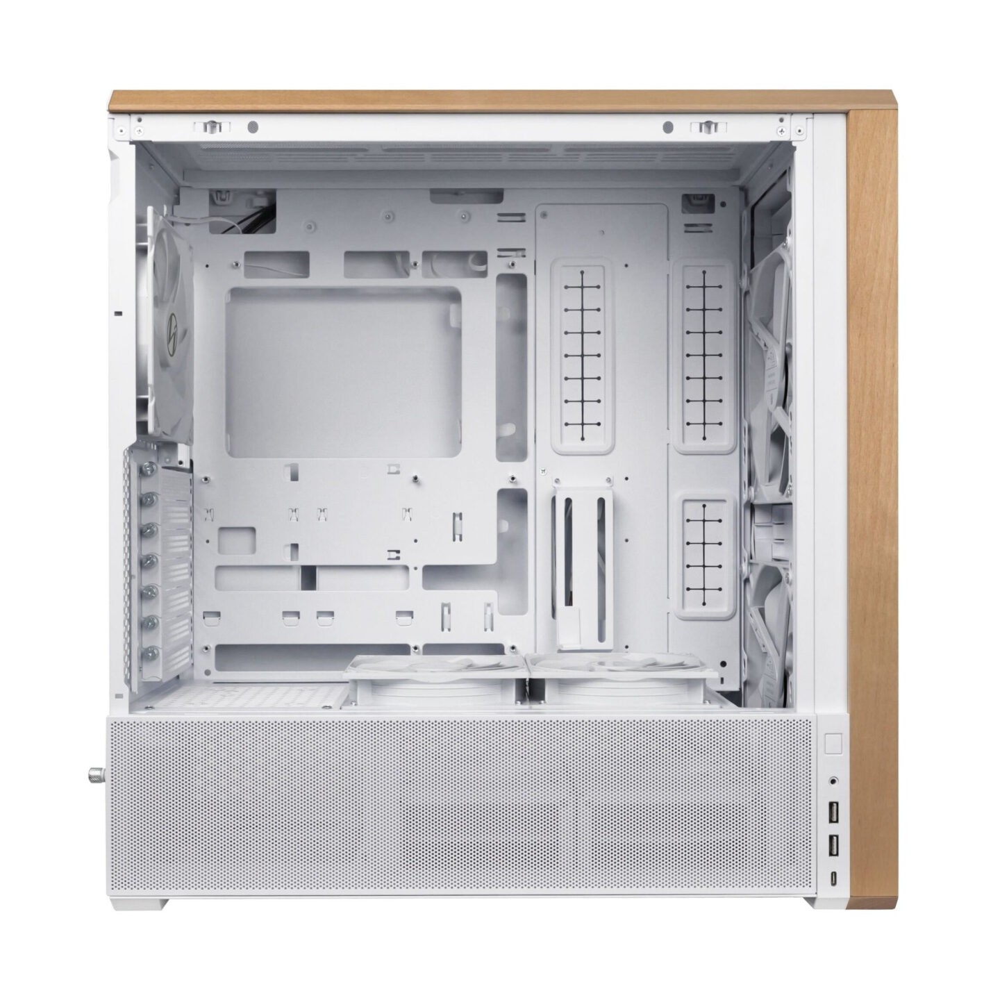 Lian Li LANCOOL 217 White - Mid-Tower ATX PC Case, 5 PWM Fans, Wood Accent (LAN217.WH) — Buy in Cyprus with Fast Delivery