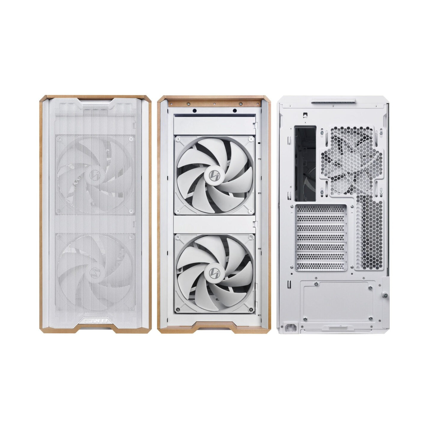 Lian Li LANCOOL 217 White - Mid-Tower ATX PC Case, 5 PWM Fans, Wood Accent (LAN217.WH) — Buy in Cyprus with Fast Delivery