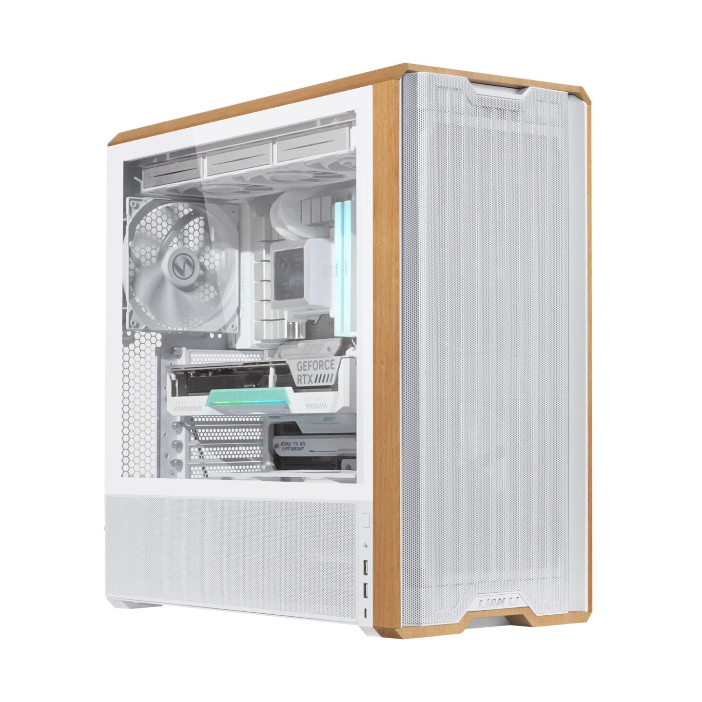 Lian Li LANCOOL 217 White - Mid-Tower ATX PC Case, 5 PWM Fans, Wood Accent (LAN217.WH) — Buy in Cyprus with Fast Delivery