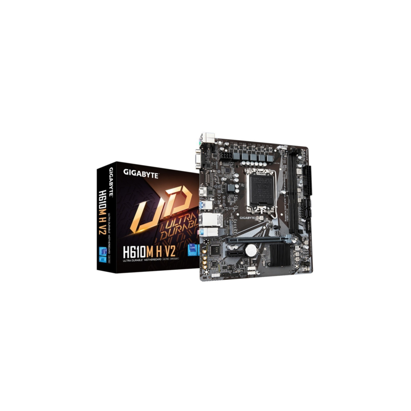 GIGABYTE GA-H610M H V2 - LGA1700 Micro-ATX Motherboard, Intel H610, DDR5, 2x DIMM (Up to 96GB)