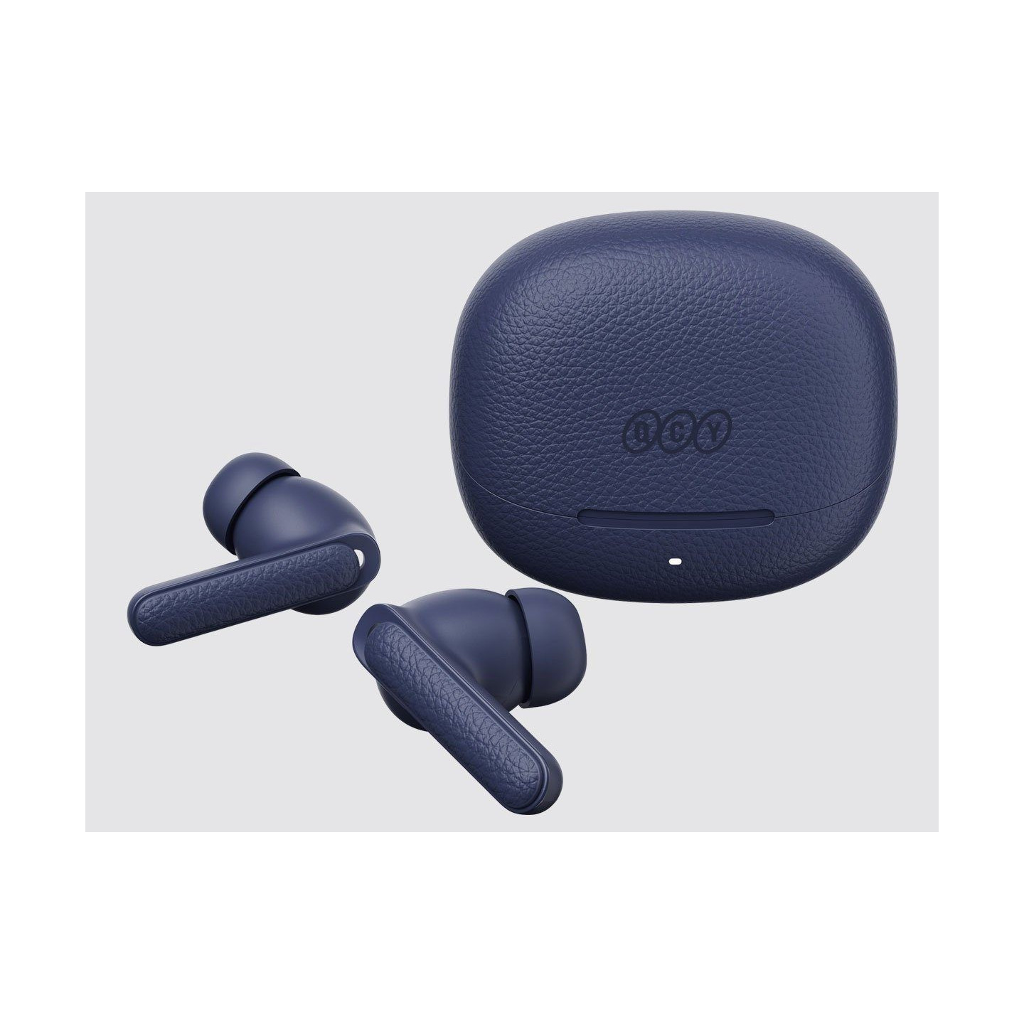 QCY Buds ANC Blue - HT15 - 45dB ANC, TWS Earbuds, 35h, 5 Mic ENC, ear-canal adaptive tech, leather case