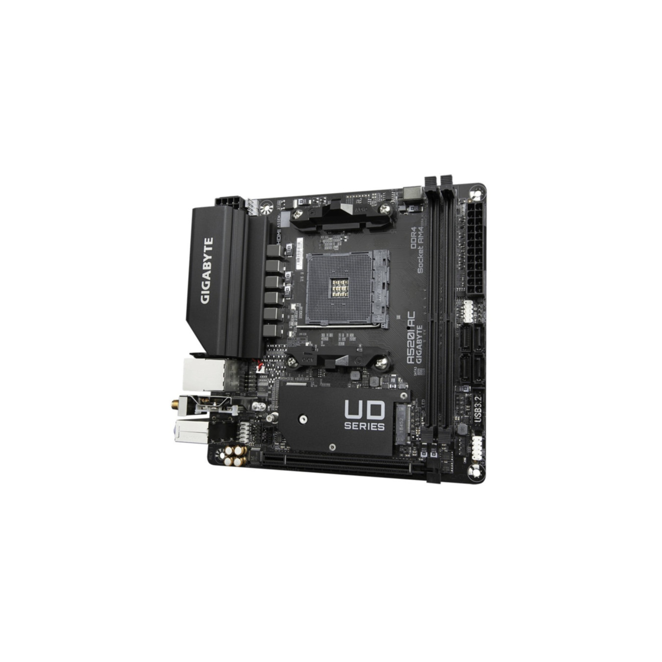 Gigabyte GA-A520I-AC - Mini-ITX AM4 Motherboard - AMD A520, DDR4 up to 64GB, Wi-Fi 5, Bluetooth 4.2, HDMI 2.1