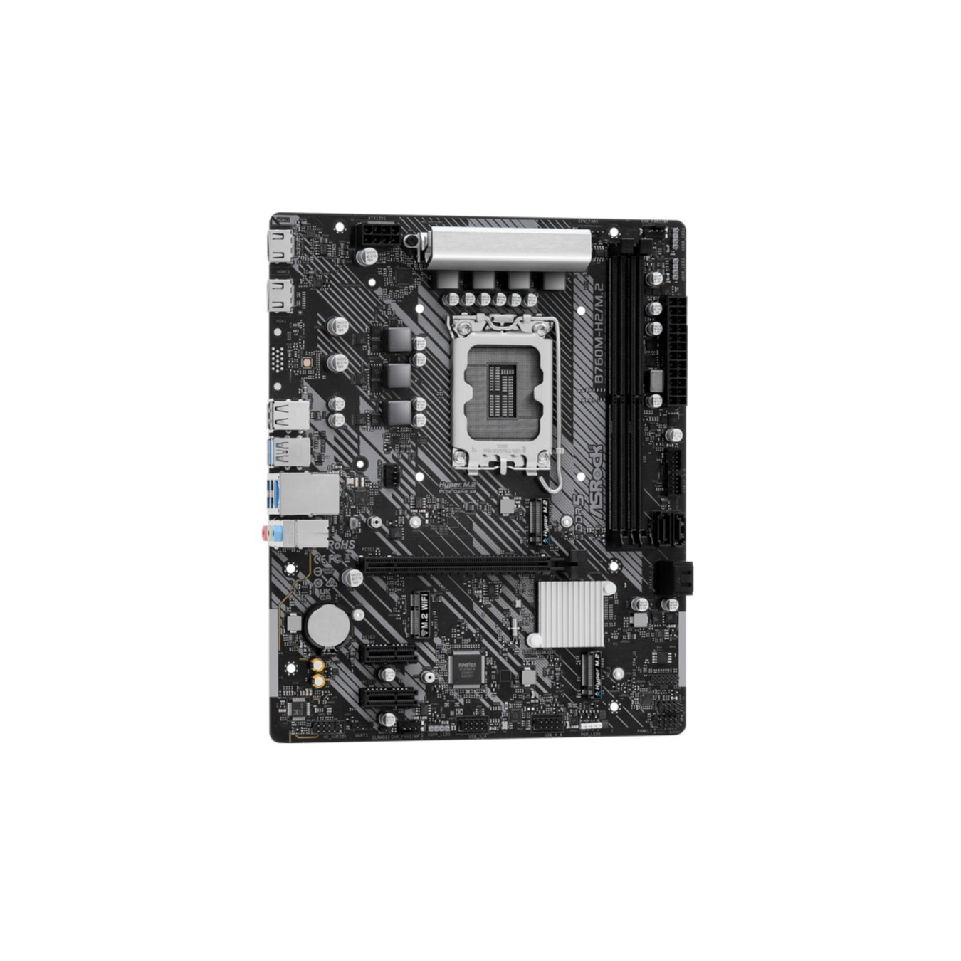 ASRock B760M-H2 M.2 - LGA1700 Micro-ATX Motherboard, Intel B760, DDR5 up to 128GB, 2x M.2, 2.5GbE, HDMI 2.1