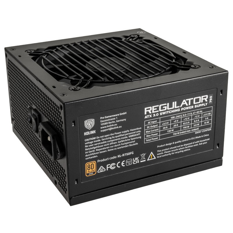Buy Kolink REGULATOR 750W Fully Modular PSU - ATX 3.0, PCIe 5.0, 12VHPWR, Gen 5,... in Cyprus, Nicosia, Limassol, Larnaka, Pafos