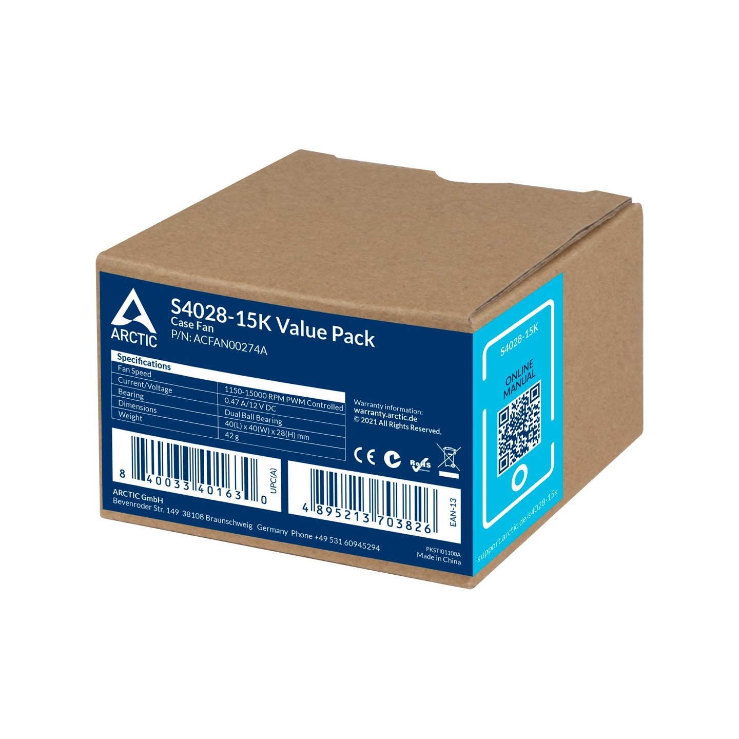 ARCTIC S4028-6K 40mm Server Fan 5-Pack - 250-6000 RPM PWM - ACFAN00273A (Boxed) — Buy in Cyprus with Fast Delivery