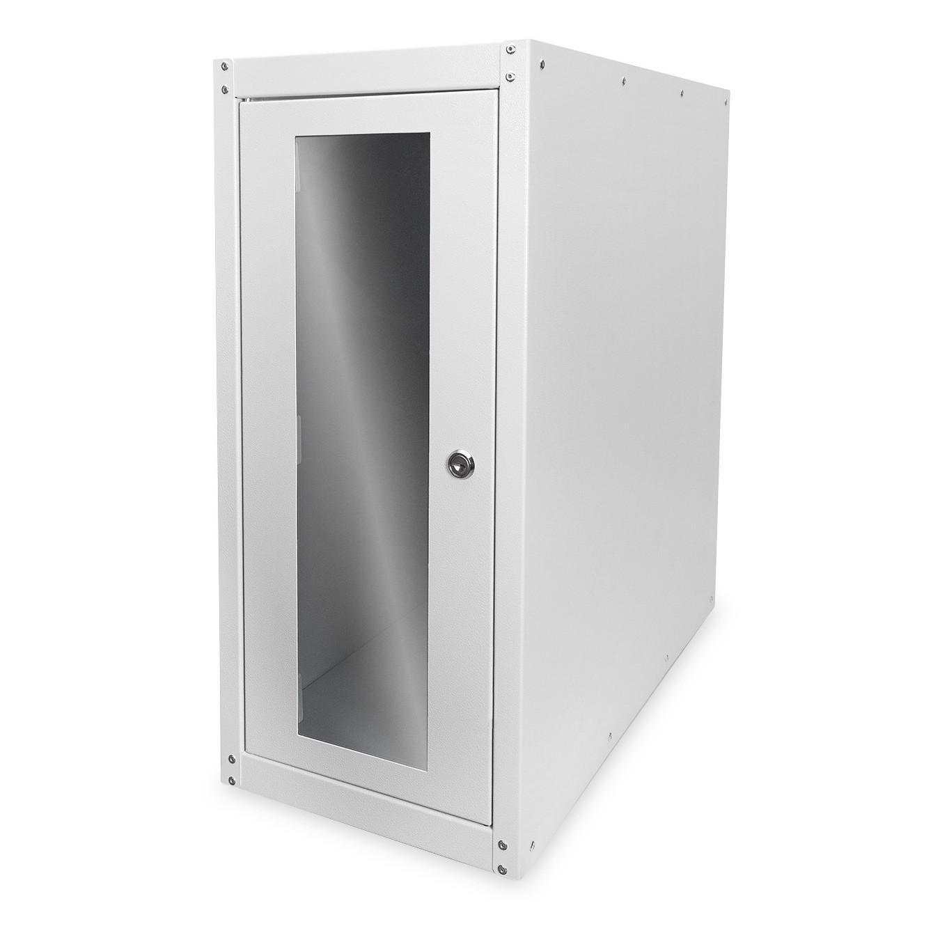 PC cabinet for computer cases with glass front door - Digitus - incl. castor group - Grey RAL 7035