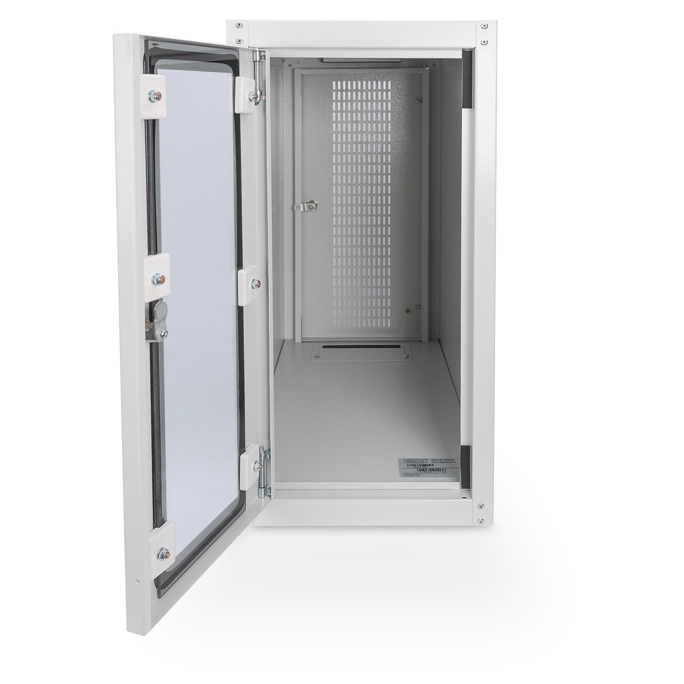 PC cabinet for computer cases with glass front door - Digitus - incl. castor group - Grey RAL 7035