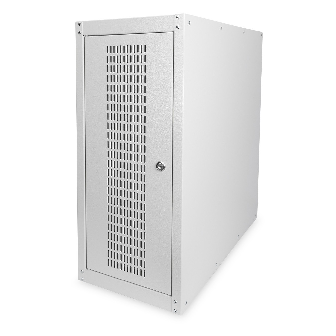 PC cabinet for computer cases with glass front door - Digitus - incl. castor group - Grey RAL 7035