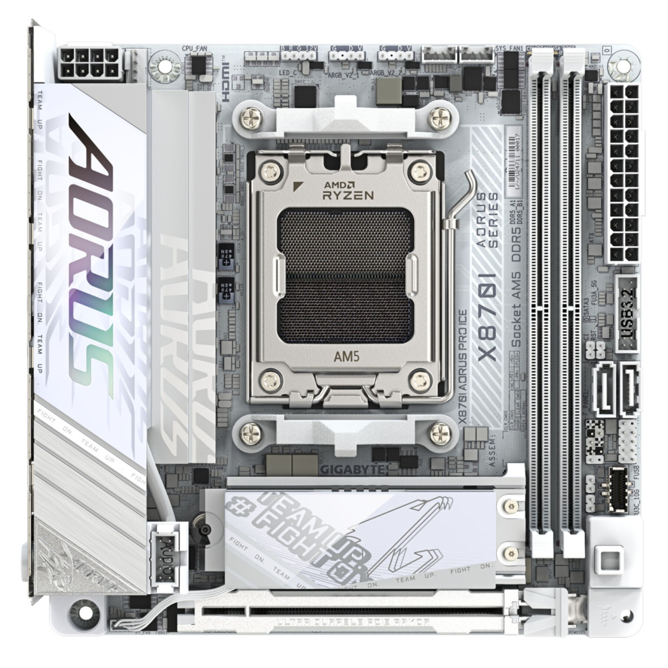 GIGABYTE AORUS PRO ICE GA-X870I - Mini-ITX AM5 Motherboard, DDR5, Dual DIMM, 128GB Max — Buy in Cyprus with Fast Delivery