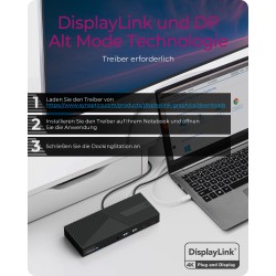 Buy D Dockingtation 4x USB-A 2x USB-C 2x HDMI DisplayPort ICY BOX Black in Cyprus, Nicosia, Limassol, Larnaka, Pafos