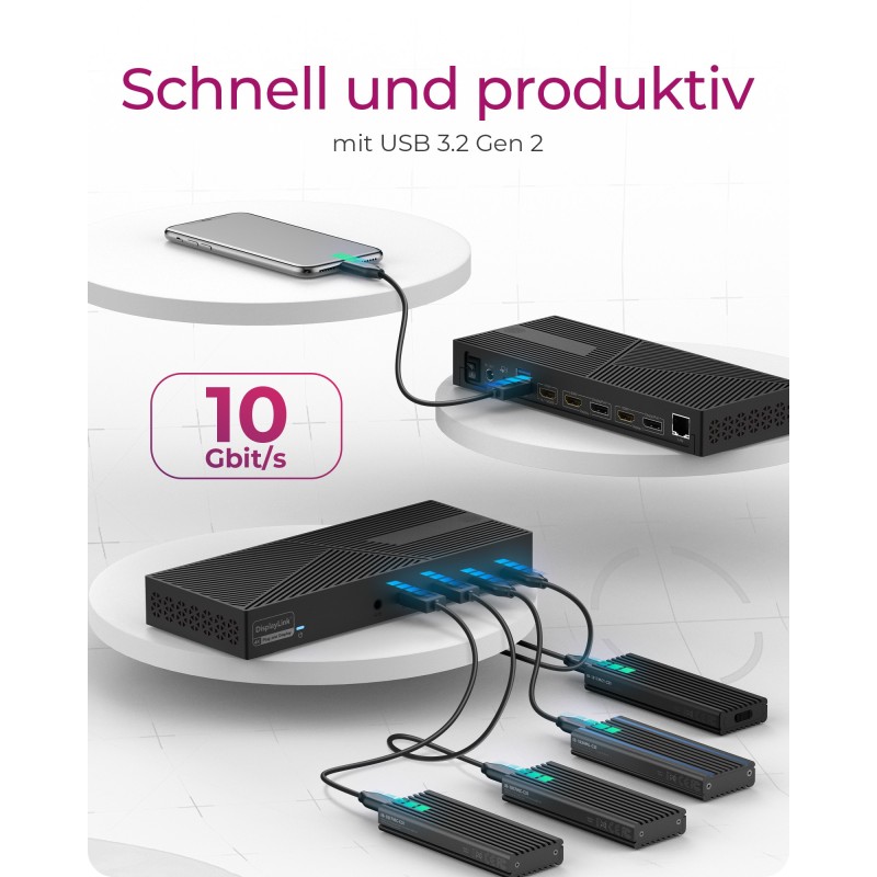 Buy D Dockingtation 4x USB-A 2x USB-C 2x HDMI DisplayPort ICY BOX Black in Cyprus, Nicosia, Limassol, Larnaka, Pafos