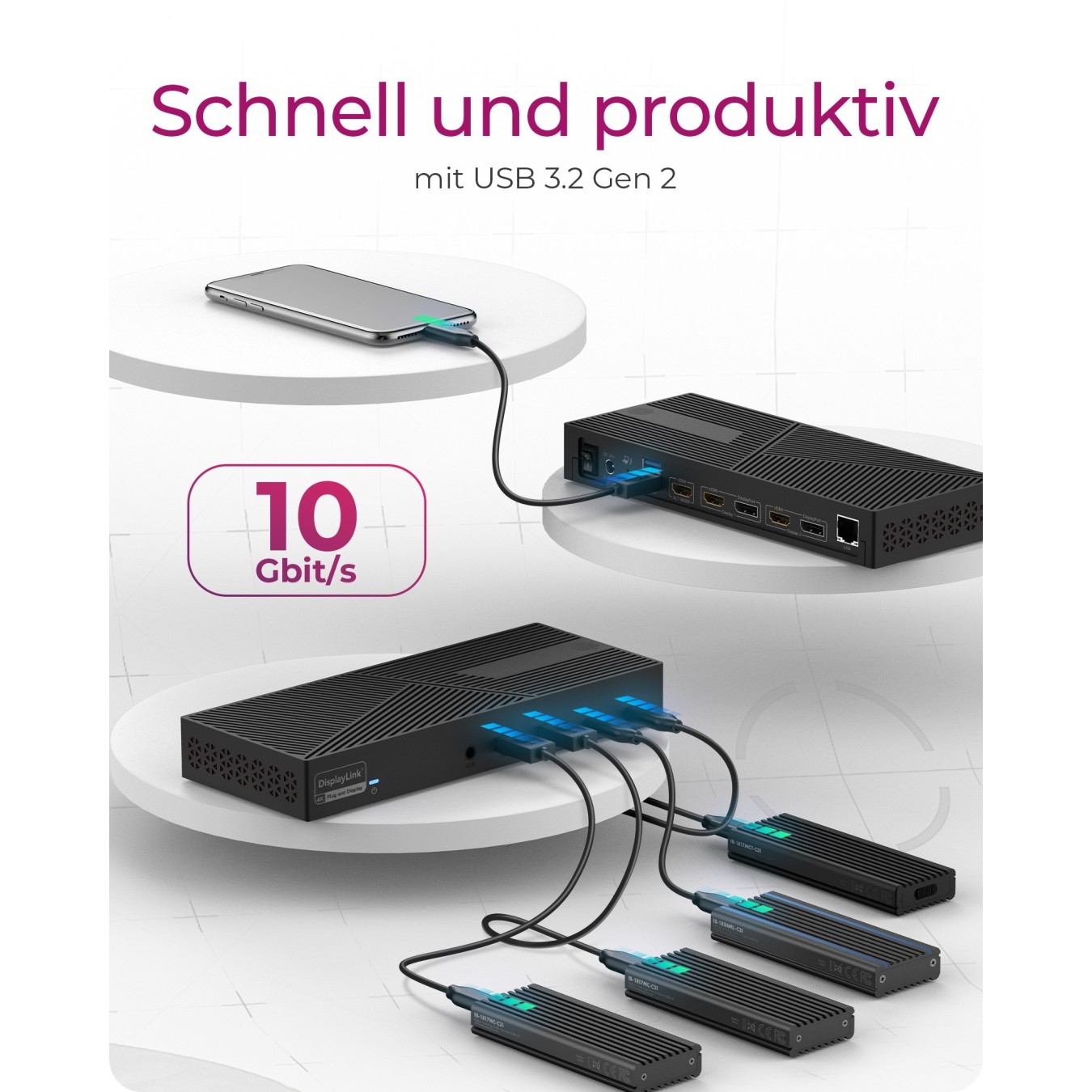 ICY BOX Docking Station 4x USB-A 2x USB-C 2x HDMI DP Black — Armenius Store Cyprus