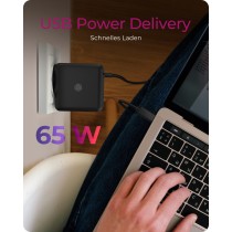 ICY BOX USB-C 65W Notebook Power Supply - IB-PS101-PD - Black, 1.5 m Cable, EU Plug, Indoor — Buy in Cyprus with Fast Delivery