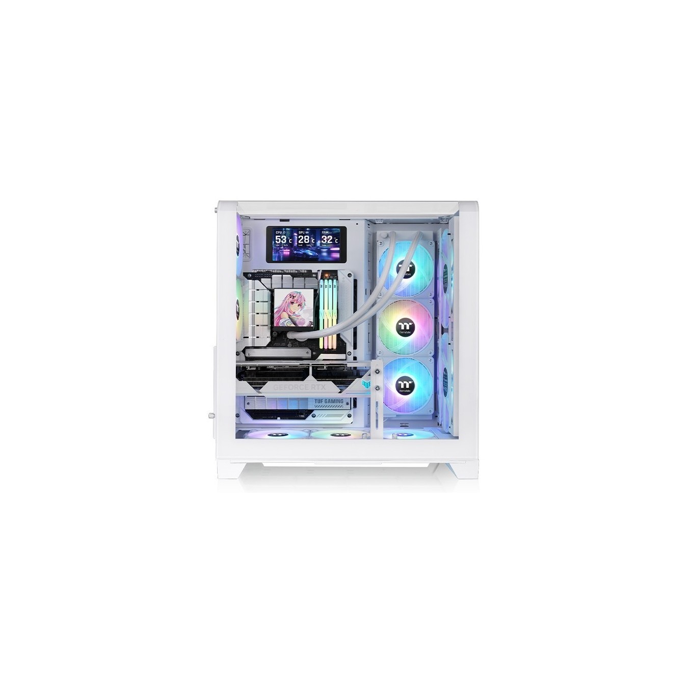 Midi Thermaltake View 390 Air Snow White - View 390 - White. ATX. micro ATX. Mini-ITX. SPCC. Tempered glass.