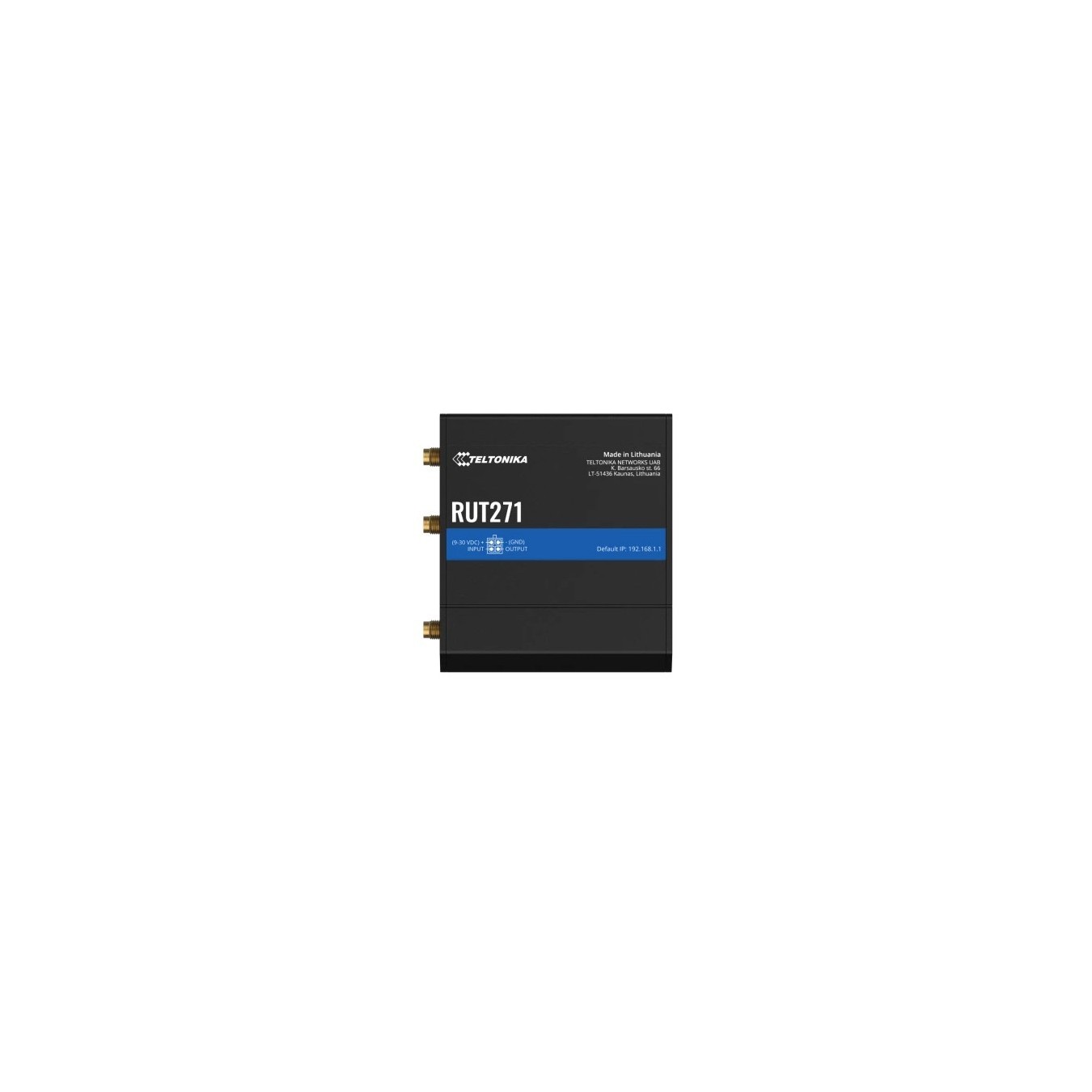 Teltonika RUT271Redcap 5G-Router - RUT271 - Black, Aluminium/Plastic enclosure, DIN-rail/Wall mounting