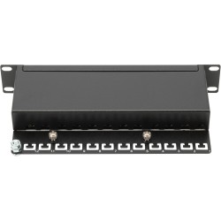 Buy DIGITUS Patchpanel 1U 12-Port Cat5e ClassD Shielded - Black in Cyprus, Nicosia, Limassol, Larnaka, Pafos