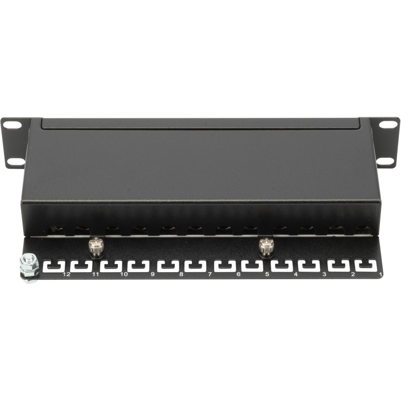 Buy DIGITUS Patchpanel 1U 12-Port Cat5e ClassD Shielded - Black in Cyprus, Nicosia, Limassol, Larnaka, Pafos