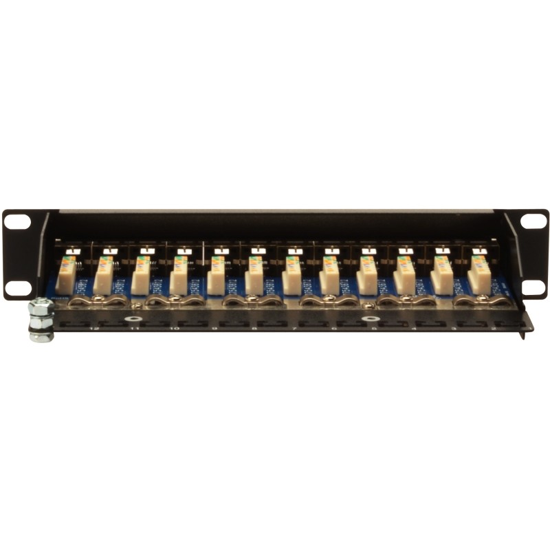 Buy DIGITUS Patchpanel 1U 12-Port Cat5e ClassD Shielded - Black in Cyprus, Nicosia, Limassol, Larnaka, Pafos