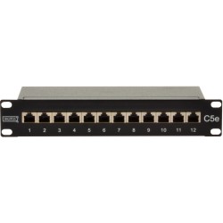 Buy DIGITUS Patchpanel 1U 12-Port Cat5e ClassD Shielded - Black in Cyprus, Nicosia, Limassol, Larnaka, Pafos
