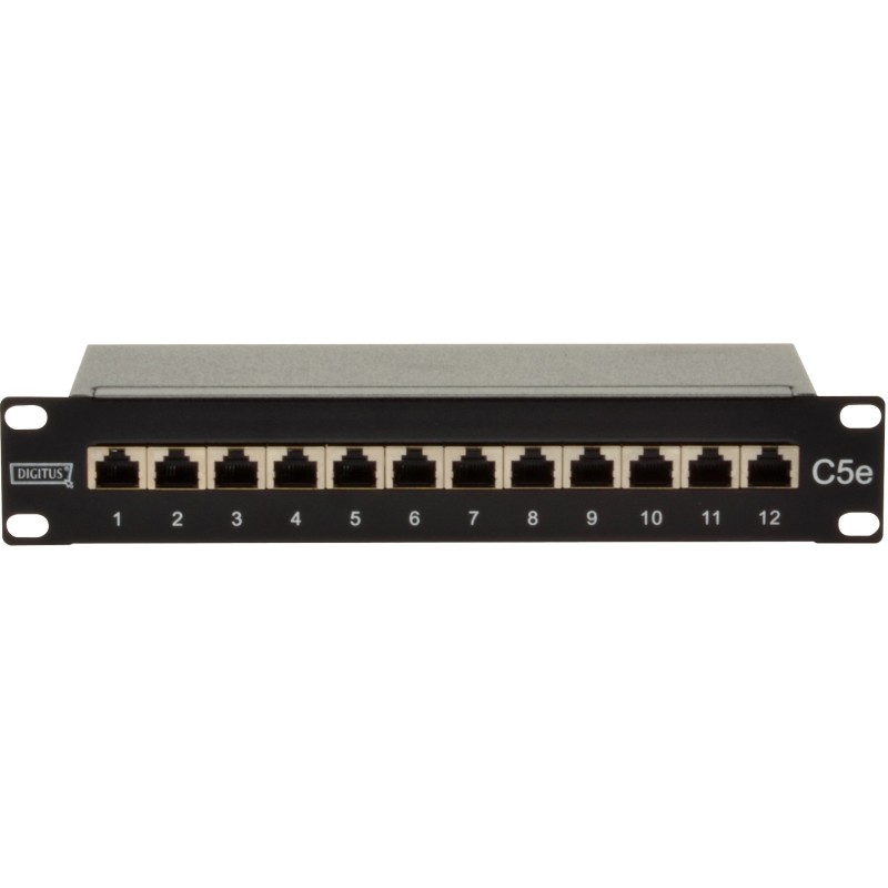 Buy DIGITUS Patchpanel 1U 12-Port Cat5e ClassD Shielded - Black in Cyprus, Nicosia, Limassol, Larnaka, Pafos