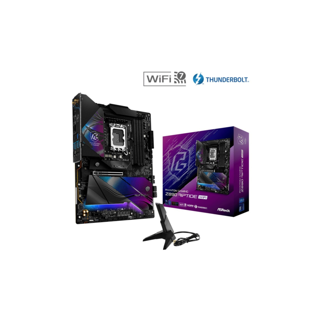 ASRock Z890 Riptide WiFi - LGA1851 ATX Motherboard - DDR5, 256GB, Wi-Fi 7, 2.5Gb LAN, Thunderbolt x2