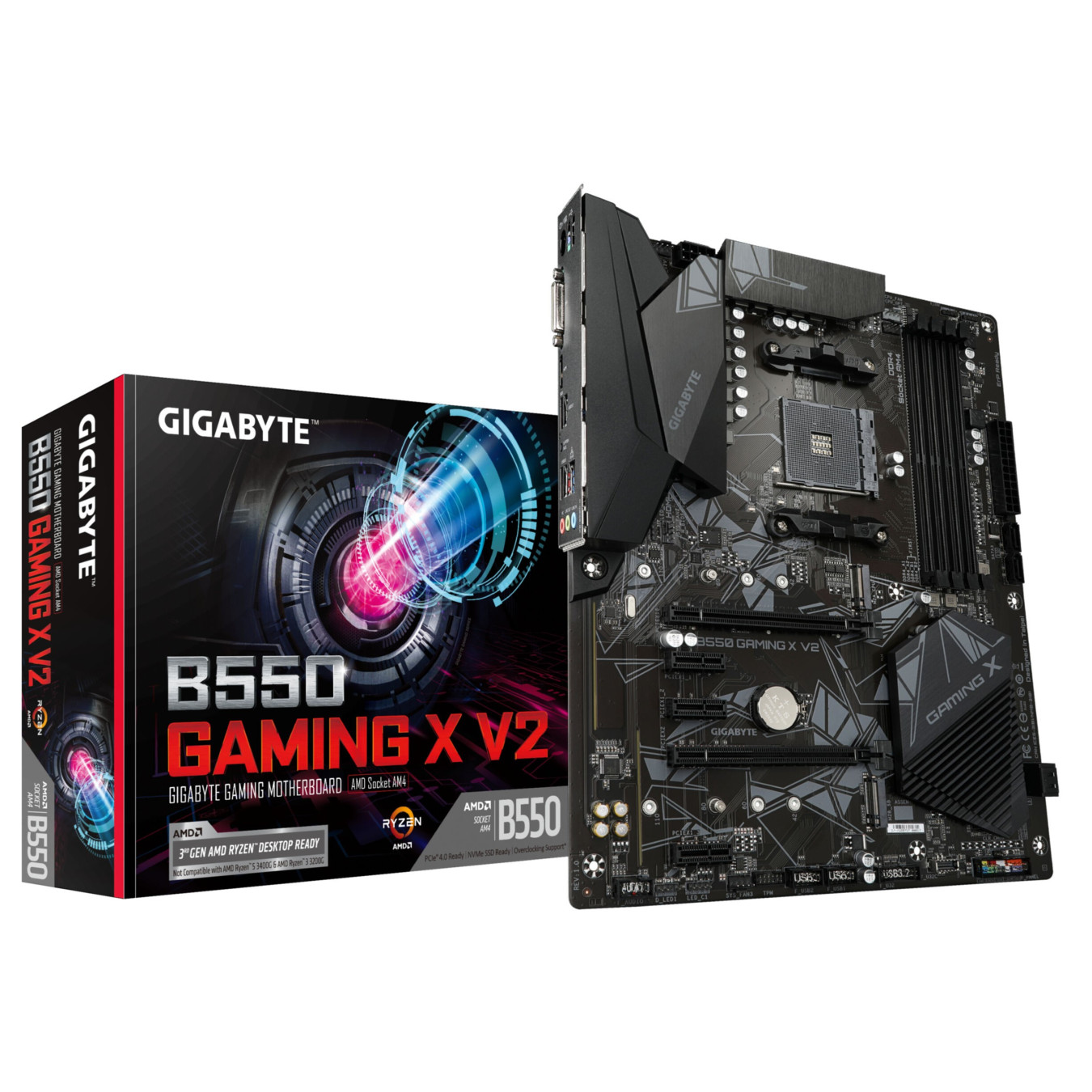 Gigabyte GA-B550-GAMING X V2 - B550 AM4 ATX Motherboard, DDR4, 4x DIMM, 128GB Max — Buy in Cyprus with Fast Delivery