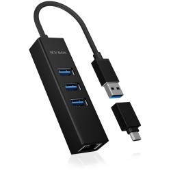 Buy ICY BOX IB-HUB1419-LAN USB 3.0 USB-C HUB 3xUSB 3.0 1xGigabit LAN - IB-HUB141... in Cyprus, Nicosia, Limassol, Larnaka, Pafos