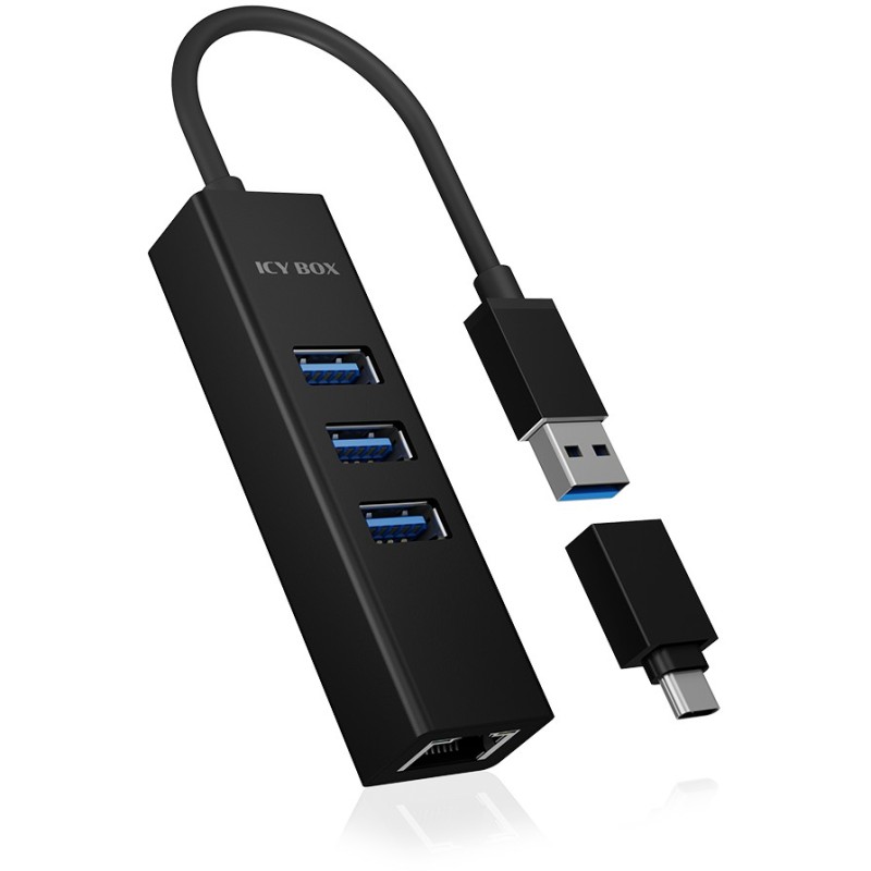 Buy ICY BOX IB-HUB1419-LAN USB 3.0 USB-C HUB 3xUSB 3.0 1xGigabit LAN - IB-HUB141... in Cyprus, Nicosia, Limassol, Larnaka, Pafos