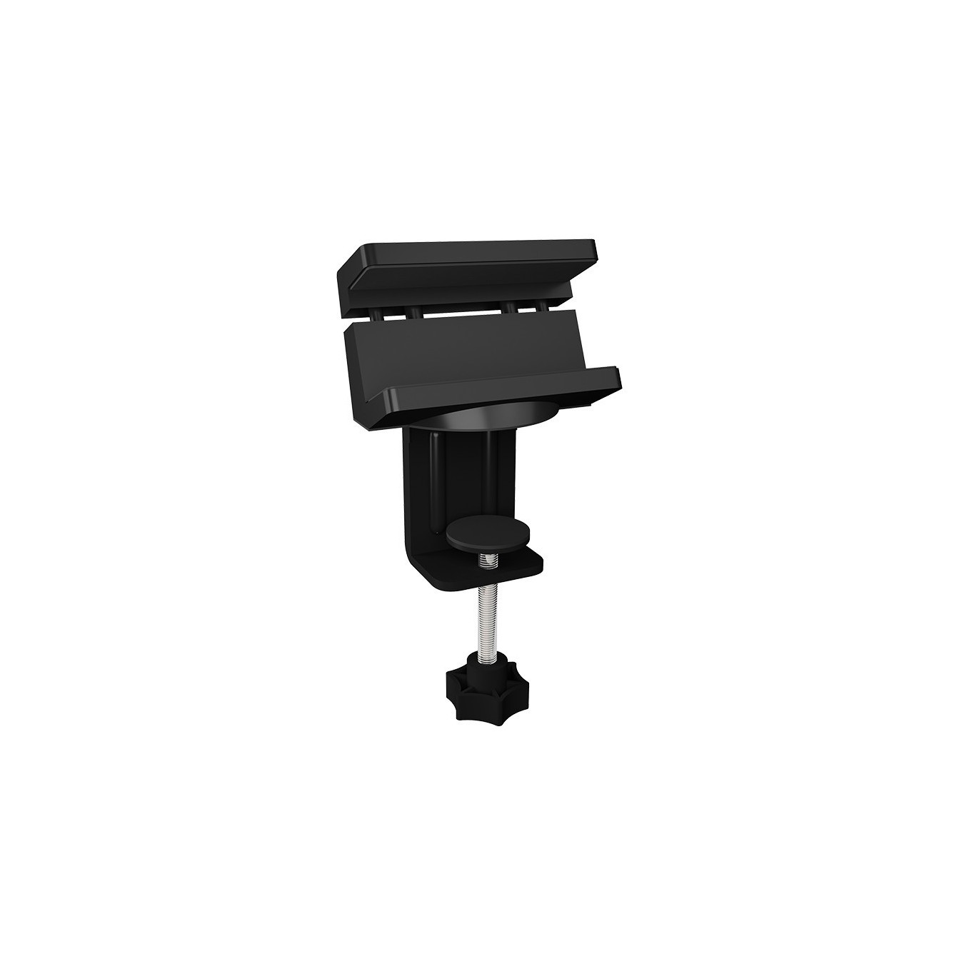 ICY BOX HUB & Power Strip Desk Mount - Black - Desk-mount hub and power strip for tidy workstation
