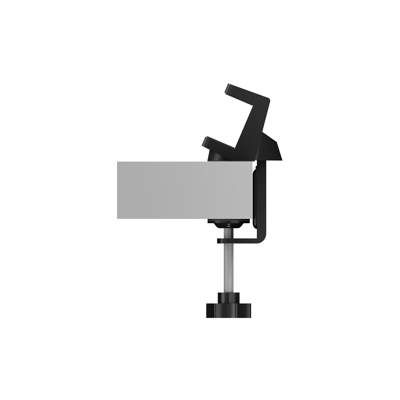 ICY BOX HUB & Power Strip Desk Mount - Black - Desk-mount hub and power strip for tidy workstation