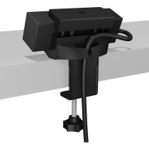 ICY BOX HUB & Power Strip Desk Mount - Black - Desk-mount hub and power strip for tidy workstation